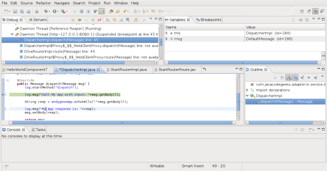Eclipse debug application